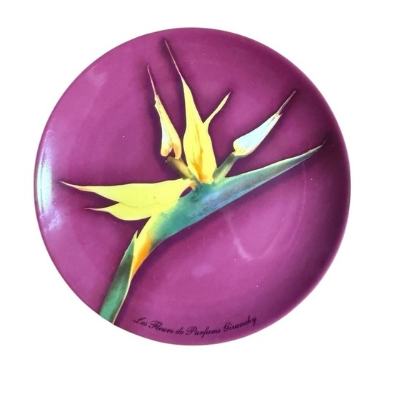 Givenchy Paris Parfums Salad Plate Purple Background Yellow Bird of Paradise - Picture 1 of 4